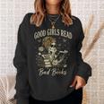 Good Girls Read Bad Books Vintage Skeleton Reader Sweatshirt Gifts for Her Good Girls Read Bad Books Vintage Skeleton Reader Sweatshirt Gifts for Her