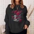 Gothic Books Roses Dark Academia Vintage Library Romance Sweatshirt Gifts for Her