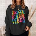 Groovy 70s Book Fair Vibe Tie Dye Reading School Librarian Sweatshirt Gifts for Her