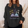 Grow Your Mind Wildflower Book Floral Motivation Sweatshirt Gifts for Her