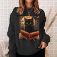 Halloween Cat Reading Books Spooky Cat Reader Teachers For Men Women Kids Sweatshirt Gifts for Her Halloween Cat Reading Books Spooky Cat Reader Teachers For Men Women Kids Sweatshirt Gifts for Her