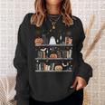 Halloween Library Ghost Books Teacher Spooky Trick Or Teach Sweatshirt Gifts for Her