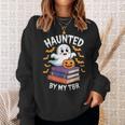 Haunted By My TBR Cute Ghost Reading Books Pumpkin Bookworms Sweatshirt Gifts for Her