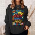 Your Health Comes First Pop Art Comic Book Halftone Retro Sweatshirt Gifts for Her