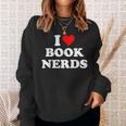 I Heart Book Nerds Book Readers Cute Sweatshirt Gifts for Her