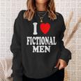 I Heart Love Fictional Men Book Movies Literature Reading Sweatshirt Gifts for Her