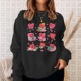 Hearts Reading Book Lovers All Booked For Valentine Sweatshirt Gifts for Her