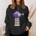 Hedgehog Reading Books And Drinking Tea Sweatshirt Gifts for Her