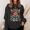 Highland Cow Book Floral Bookworm Sweatshirt Gifts for Her Highland Cow Book Floral Bookworm Sweatshirt Gifts for Her