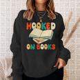 Hooked On Books Retro Reader Sweatshirt Gifts for Her