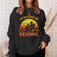 I'd Rather Be Reading Retro Book Lover Bookworm Sweatshirt Gifts for Her