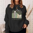 I'm Booked Tonight Cozy Floral Book Lover Graphic Sweatshirt Gifts for Her