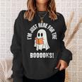 I'm Just Here For The Books Read More Boooks Halloween Sweatshirt Gifts for Her