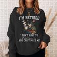 I'm Retired 2026 Cat Reading Book Retirement Sweatshirt Gifts for Her