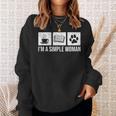 I'm A Simple Woman Tea Books & Dogs Reading Lover Sweatshirt Gifts for Her
