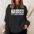 I'm A Simple Woman Wine Books & Dogs Reading Lover Sweatshirt Gifts for Her I'm A Simple Woman Wine Books & Dogs Reading Lover Sweatshirt Gifts for Her
