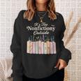 It's Too Nonfictiony Outside Retro Books With Flowers Sweatshirt Gifts for Her It's Too Nonfictiony Outside Retro Books With Flowers Sweatshirt Gifts for Her