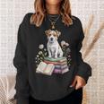 Jack Russell Terrier Bookworm Flowers Book Reading Books Sweatshirt Gifts for Her Jack Russell Terrier Bookworm Flowers Book Reading Books Sweatshirt Gifts for Her