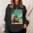 Japanese Cat Book Summer Beach Vacation Cruise Sweatshirt Gifts for Her