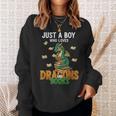 Just a Boy Who Loves Dragons And Books Reading Dragon Sweatshirt Gifts for Her