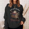 Just a Girl Who Loves Books Aesthetic Bookworm Library Art Sweatshirt Gifts for Her