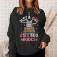 Just A Girl Who Loves Books And Cats Cat Reading Girls Sweatshirt Gifts for Her Just A Girl Who Loves Books And Cats Cat Reading Girls Sweatshirt Gifts for Her