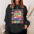 Just A Girl Who Loves Books Reading Library Sweatshirt Gifts for Her