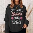 Just A Girl Who Loves Books And Tattoos Women Sweatshirt Gifts for Her Just A Girl Who Loves Books And Tattoos Women Sweatshirt Gifts for Her