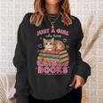 Just A Girl Who Loves Cats & Books Shirt Women Bookworm Sweatshirt Gifts for Her Just A Girl Who Loves Cats & Books Shirt Women Bookworm Sweatshirt Gifts for Her