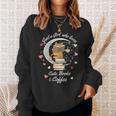Just a Girl Who Loves Cats Books And Coffee Cartoon Cat Sweatshirt Gifts for Her
