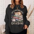 Just A Girl Who Loves Cats And Books Reading Librarian Sweatshirt Gifts for Her