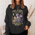 Just a Girl Who Loves Cute Dragons And Books Sweatshirt Gifts for Her