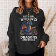 Just A Girl Who Loves Dragons And Books Sweatshirt Gifts for Her