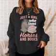 Just A Girl Who Loves Horses And Books Reading Animal Horse Sweatshirt Gifts for Her