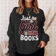 Just A Girl Who Loves Reading Books Book Nerd Librarian Sweatshirt Gifts for Her Just A Girl Who Loves Reading Books Book Nerd Librarian Sweatshirt Gifts for Her