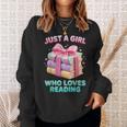 Just a Girl Who Loves Reading Women Book Lover Bookworm Sweatshirt Gifts for Her