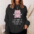 I Just Want To Read Books And Pet My Cat Pastel Goth Kawaii Men Women Kids Sweatshirt Gifts for Her