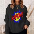 KAPOW Action Super Hero Retro Comic Book Bubble Superhero Sweatshirt Gifts for Her KAPOW Action Super Hero Retro Comic Book Bubble Superhero Sweatshirt Gifts for Her