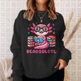 Kawaii Axolotl Readsolotl Book Lover Reading Bookworm Girls Sweatshirt Gifts for Her