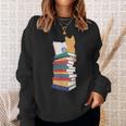 Kawaii Cat Books Tea Coffee Sweatshirt Gifts for Her