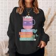 Kawaii Pastel Goth Cute Hot Chocolate Book Lover Anime Art Sweatshirt Gifts for Her