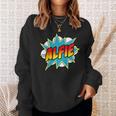 Kids Boys Alfie Name Comic Book Superhero Sweatshirt Gifts for Her