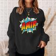 Kids Boys Amir Name Comic Book Superhero Sweatshirt Gifts for Her