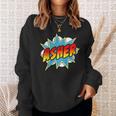 Kids Boys Asher Comic Book Superhero Name Sweatshirt Gifts for Her Kids Boys Asher Comic Book Superhero Name Sweatshirt Gifts for Her