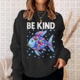 Be Kind Rainbow Scale Fish Teacher Reading Book Toddler Sweatshirt Gifts for Her