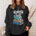 Koala Reading Book Glasses Bookworm Librarian Sweatshirt Gifts for Her