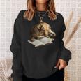 Labrador Retriever Dog Bookworm Reading Book Graphic Sweatshirt Gifts for Her