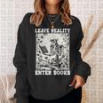 Leave Reality Enter Books Skeleton Reading Book Sweatshirt Gifts for Her