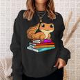 Leopard Gecko With Book Lizard Reptile Lover Sweatshirt Gifts for Her