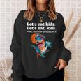 Let's Eat Kids Punctuation Saves Books Grammar Sweatshirt Gifts for Her